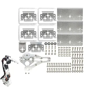 Manipulator ROT3U 6DOF Freedom Mechanical Robot Arm Three-Dimensional Rotation 6 Servo Motor Sillver Metal Gear for Arduino
