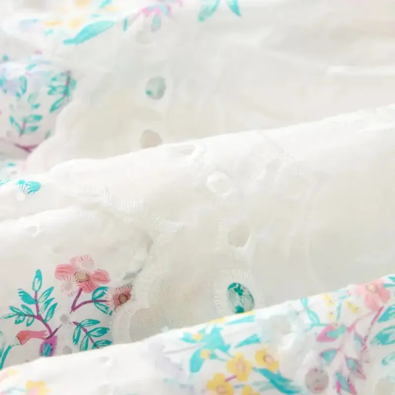 Marlo Kid White Gracie Embroidered Mini Dress