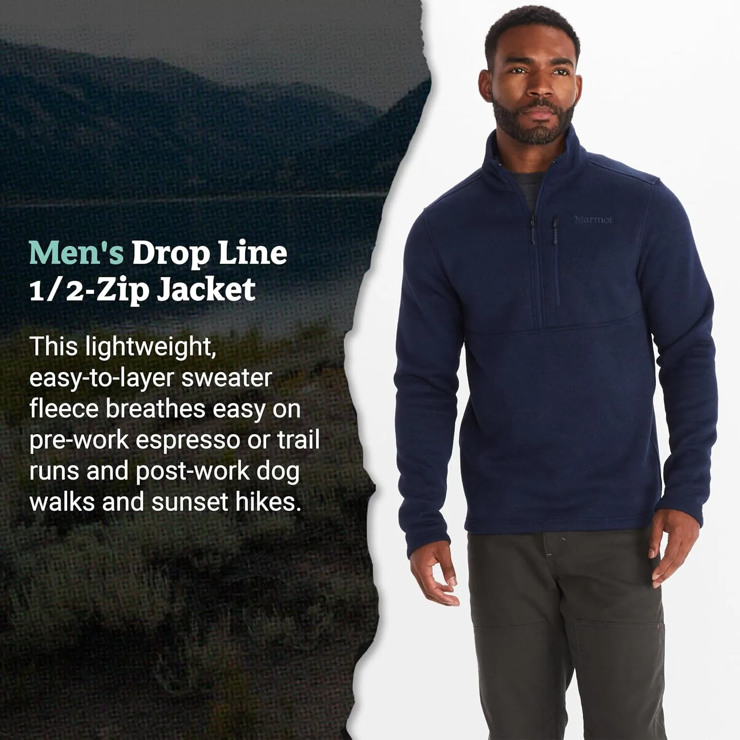 MARMOT Men's Drop Line 1/2 Zip Fleece Jacket