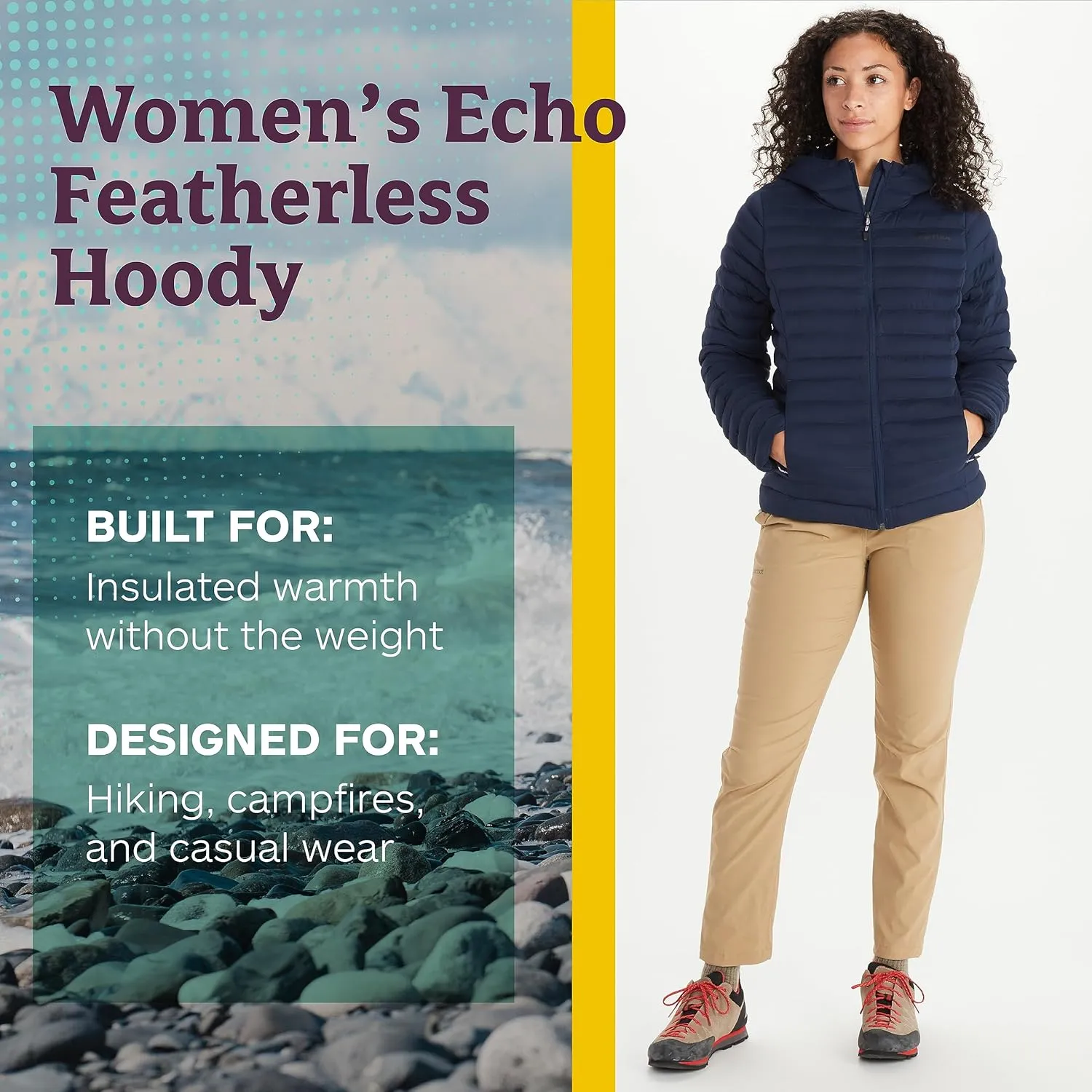 MARMOT Women's Echo Featherless Hoody - Lightweight Down-Alternative Puffer Jacket with Hood