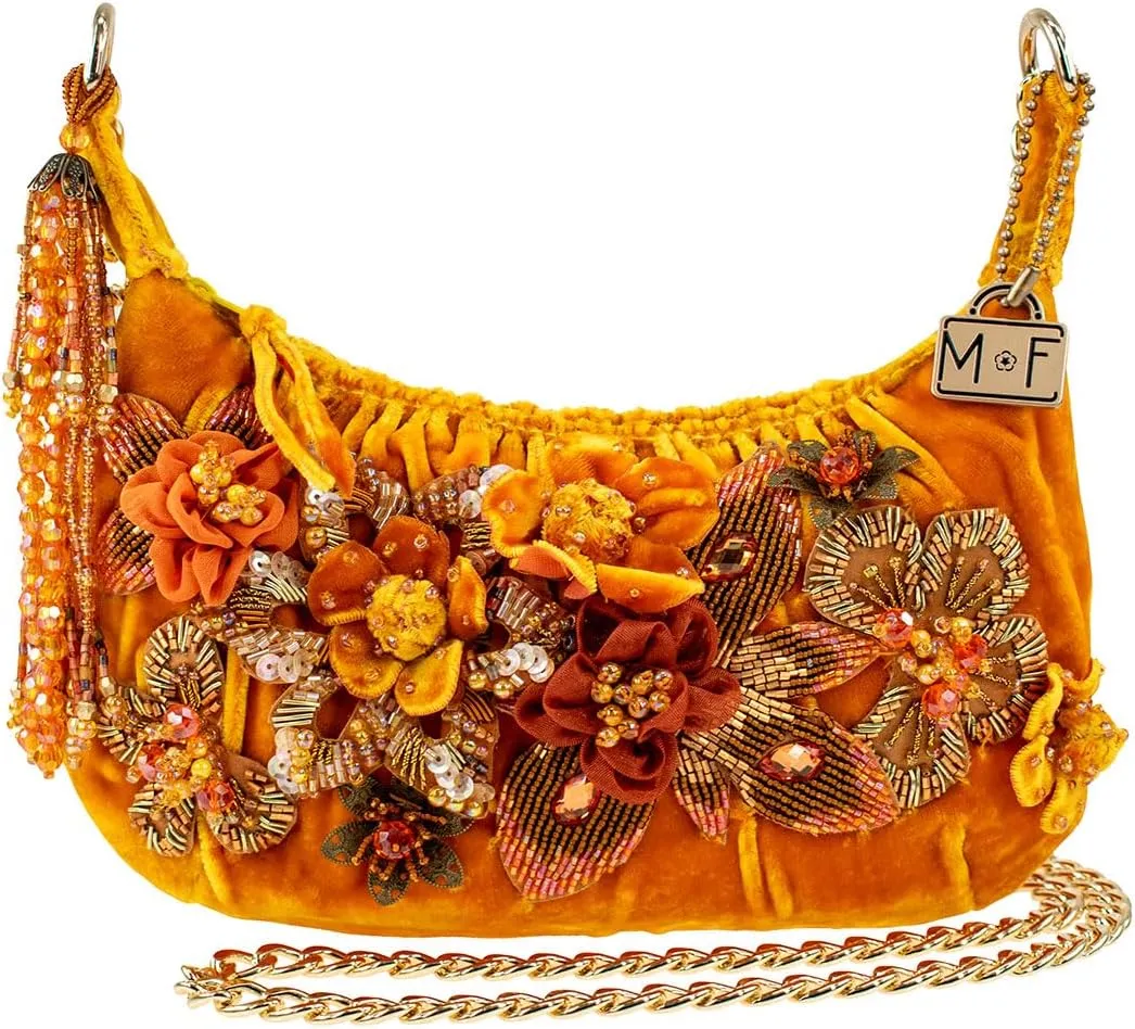 Mary Frances After Party Embellished Mini Crossbody Handbag, Orange
