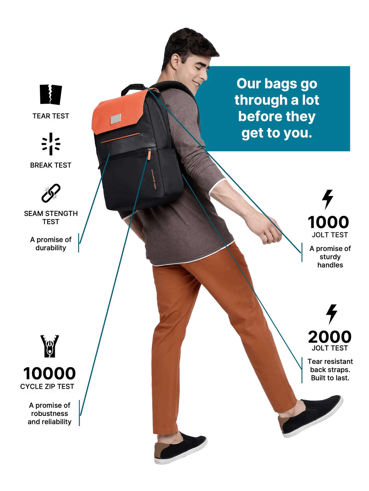 Matrix Orange and Black Backpack