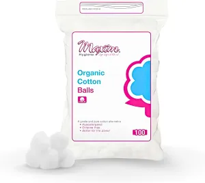 Maxim® 100% Certified Organic, Biodegradable. Hypoallergenic Cotton Balls, Easy Drawstring Closure Packaging, No GMO, Cruelty Free, 300 Count, 3 Packs