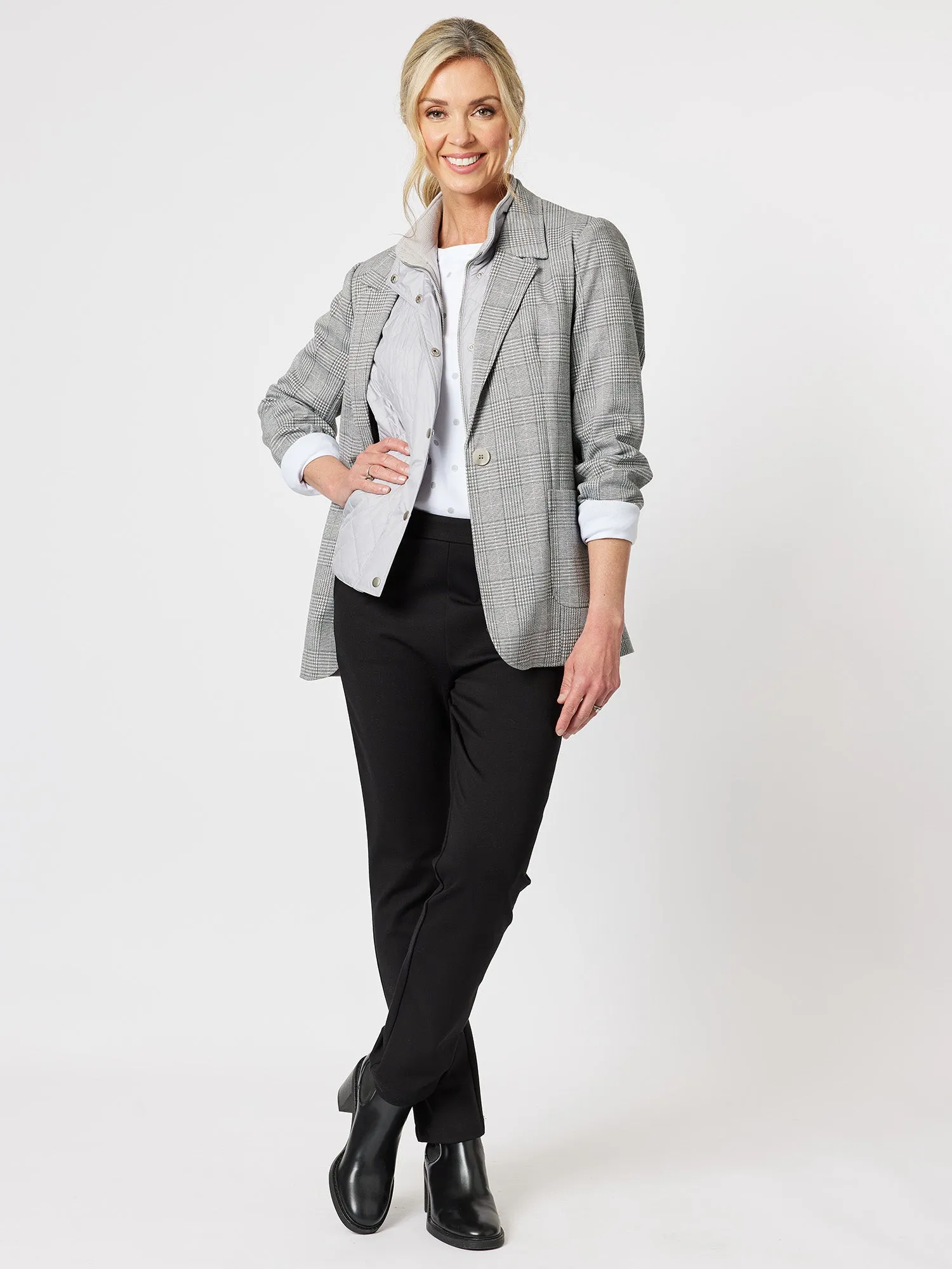Mechanical Stretch Slim Leg Pull On Pant - Black