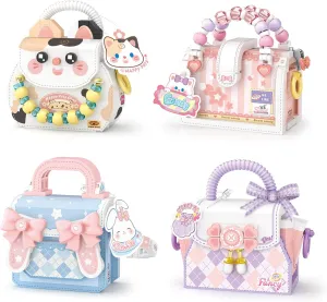 MEIEST Mini Sweet Handbag Building Blocks Set,Cute Animal Candy Handbag Collection Construction Building Bricks Toy (4 in 1)