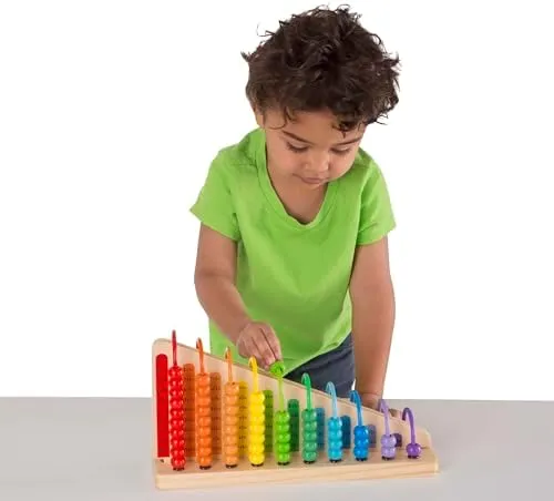 Melissa & Doug Add & Subtract Abacus - Educational Toy With 55 Colorful Beads and Sturdy Wooden Construction, 3 - 6 years