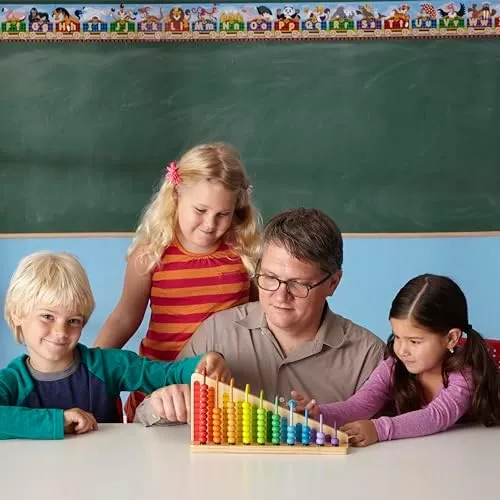 Melissa & Doug Add & Subtract Abacus - Educational Toy With 55 Colorful Beads and Sturdy Wooden Construction, 3 - 6 years