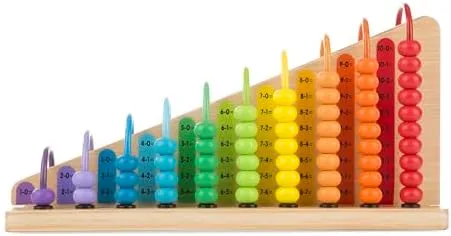 Melissa & Doug Add & Subtract Abacus - Educational Toy With 55 Colorful Beads and Sturdy Wooden Construction, 3 - 6 years