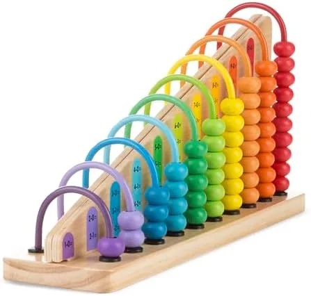 Melissa & Doug Add & Subtract Abacus - Educational Toy With 55 Colorful Beads and Sturdy Wooden Construction, 3 - 6 years