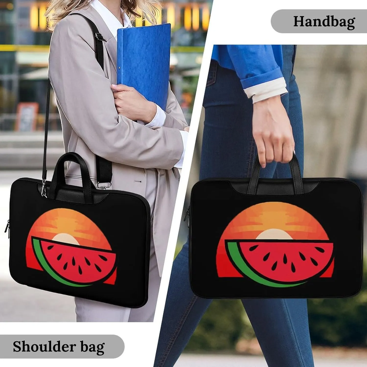 Melon Vintage Sunset Sunrise Laptop Sleeve Bag Protective Case Handbag With Shoulder Strap for Computer 10-17 Inch