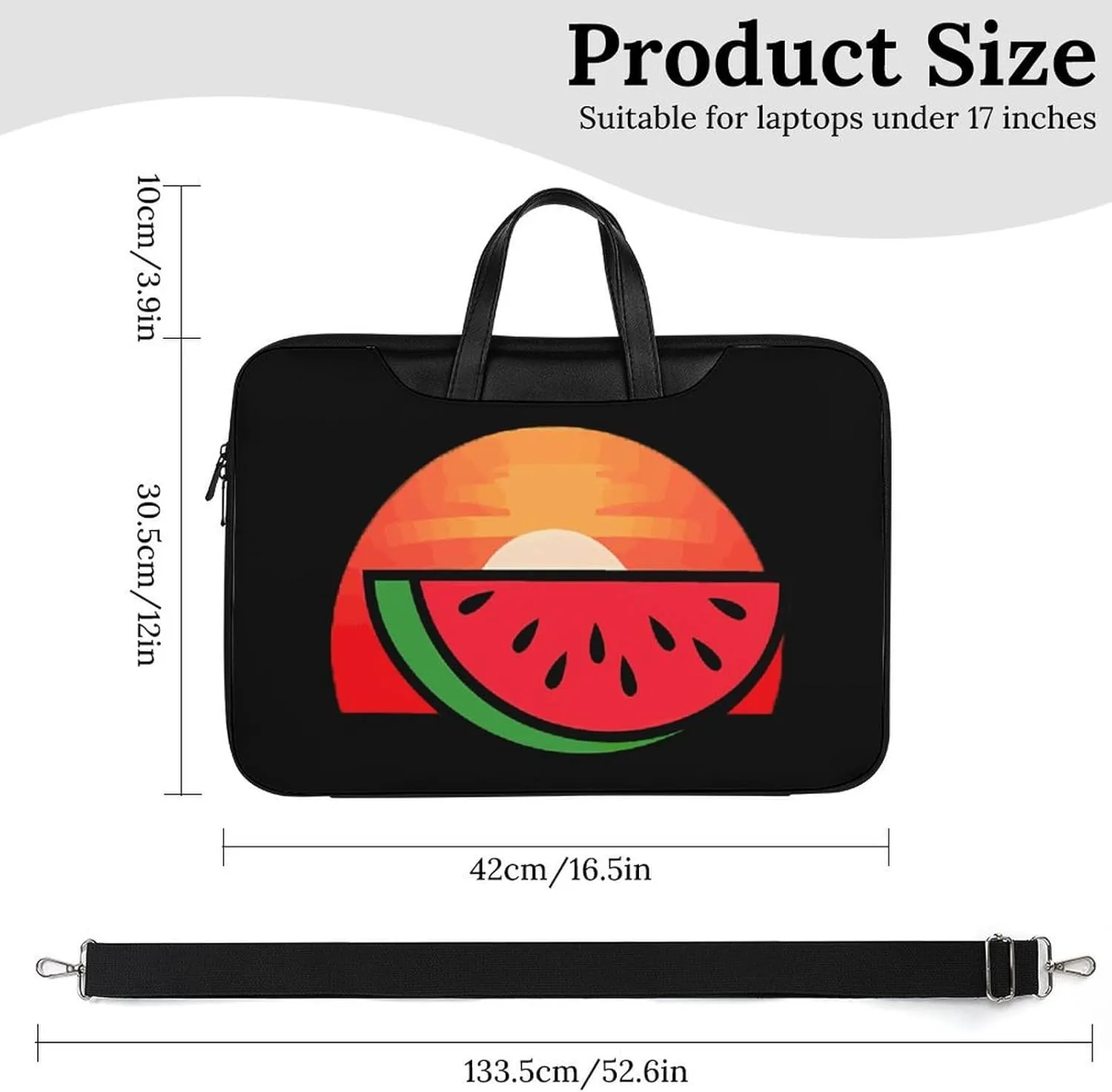 Melon Vintage Sunset Sunrise Laptop Sleeve Bag Protective Case Handbag With Shoulder Strap for Computer 10-17 Inch