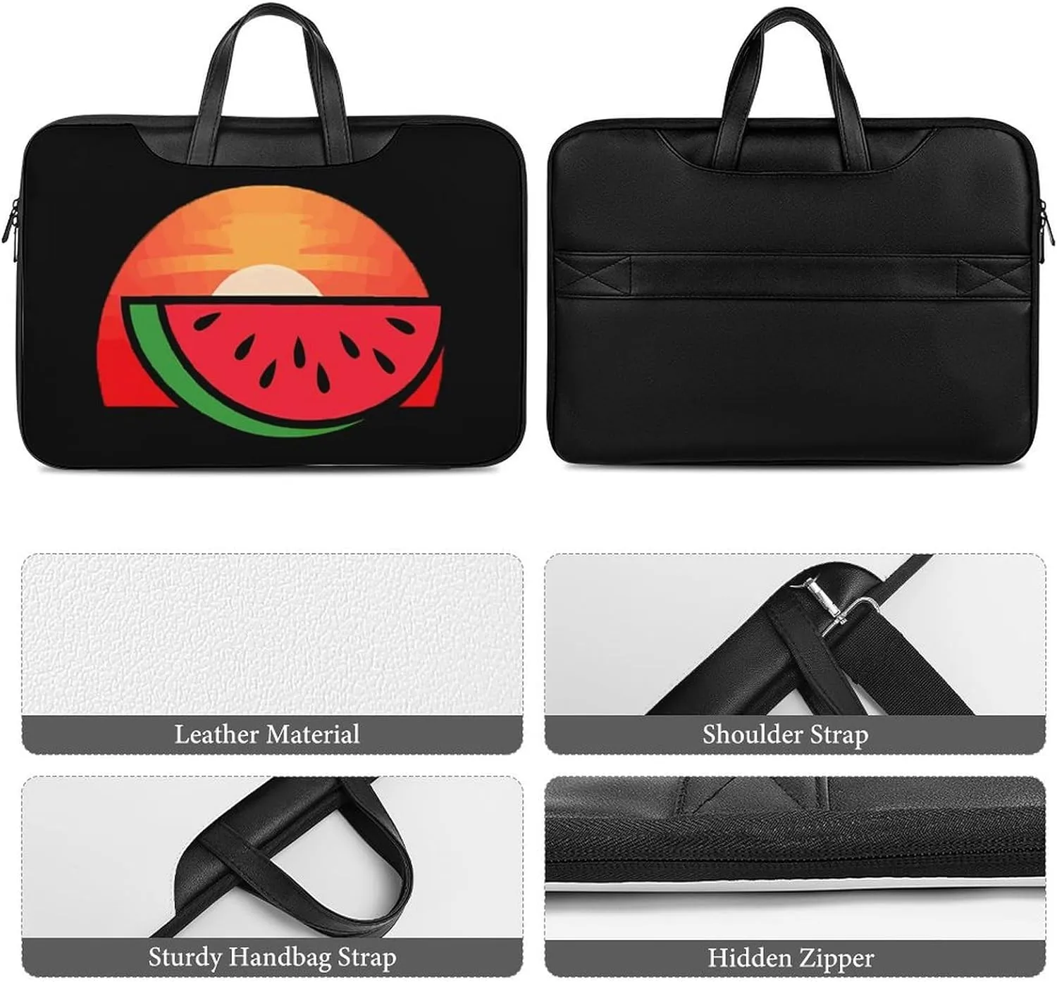 Melon Vintage Sunset Sunrise Laptop Sleeve Bag Protective Case Handbag With Shoulder Strap for Computer 10-17 Inch