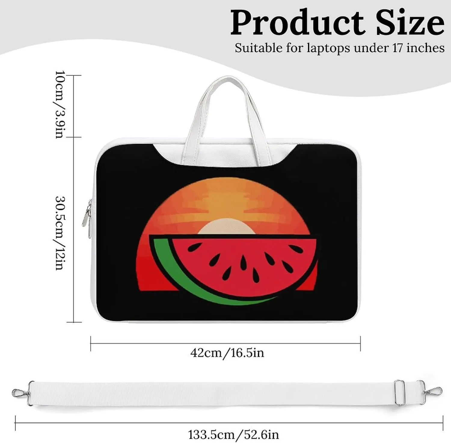 Melon Vintage Sunset Sunrise Laptop Sleeve Bag Protective Case Handbag With Shoulder Strap for Computer 10-17 Inch