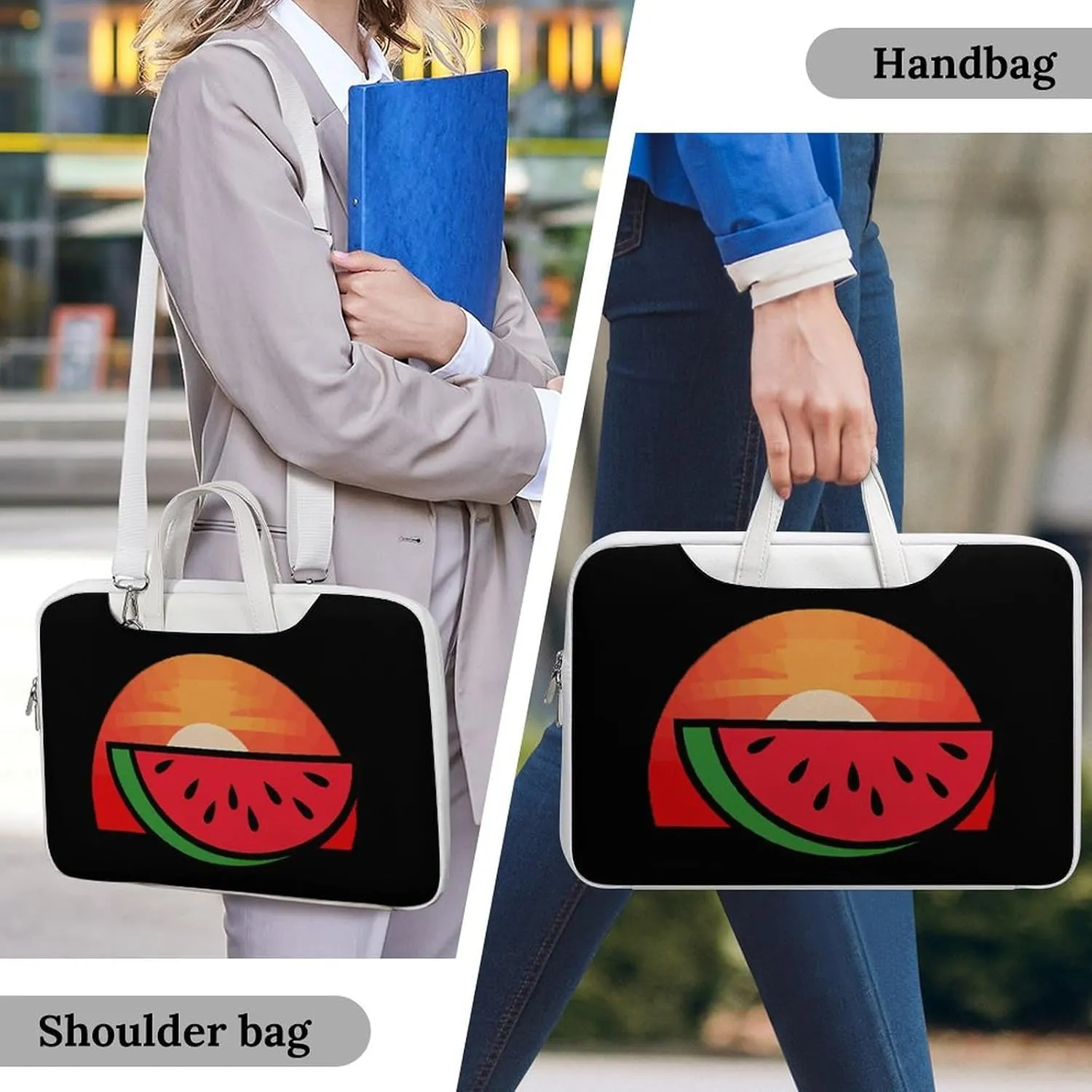 Melon Vintage Sunset Sunrise Laptop Sleeve Bag Protective Case Handbag With Shoulder Strap for Computer 10-17 Inch