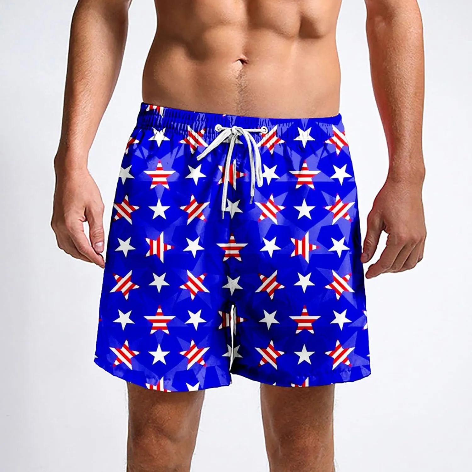 Mens Boys Shorts Quirky Digital Print Drawstring Tie Elastic Waist Casual Fashion Beach Shorts Mens Boys Shorts