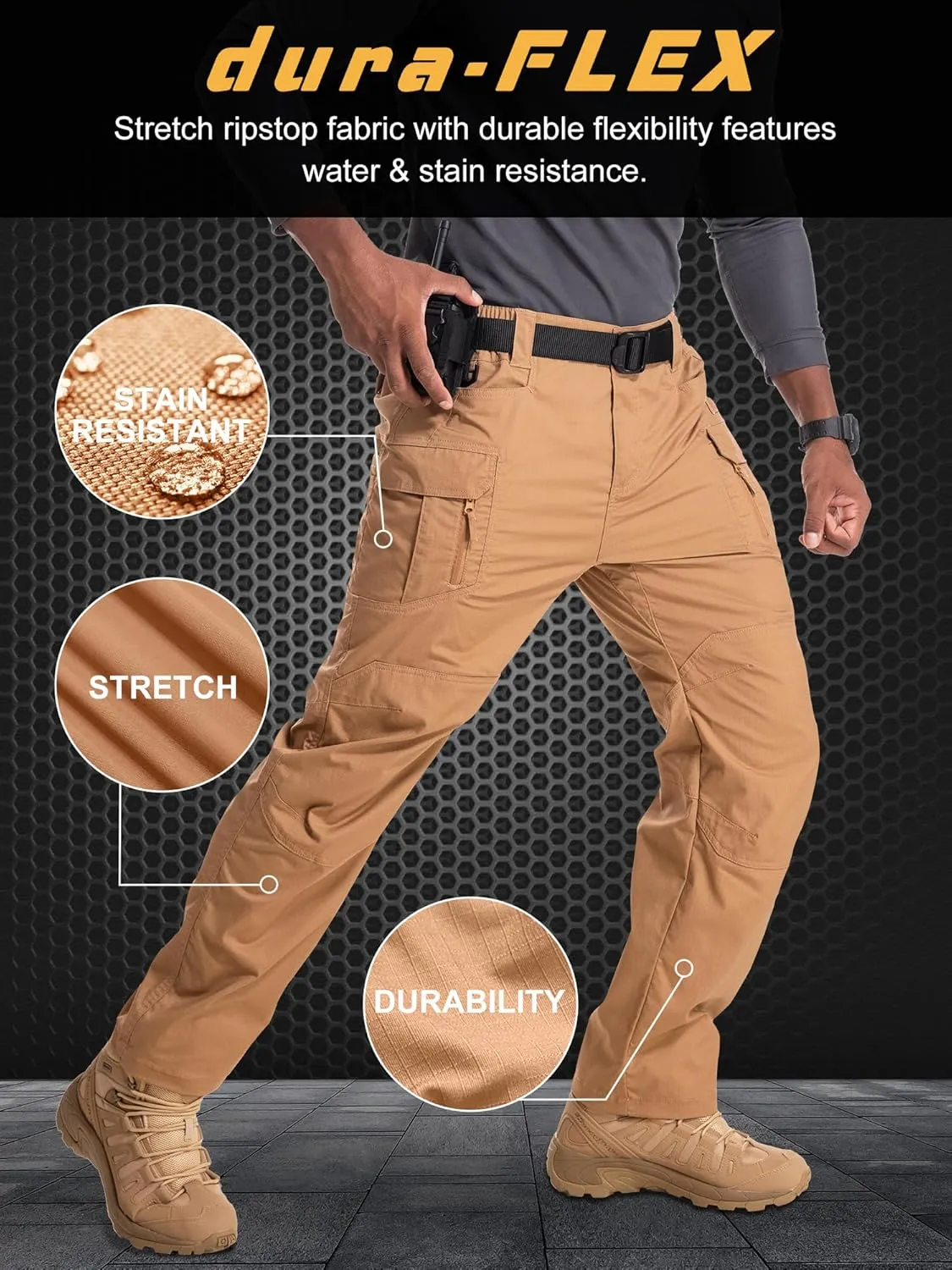 Men's Cargo Pants Ripstop Water Resistant Tactical Pants Lightweight Stretch Hiking Work Pants Outdoor Gear