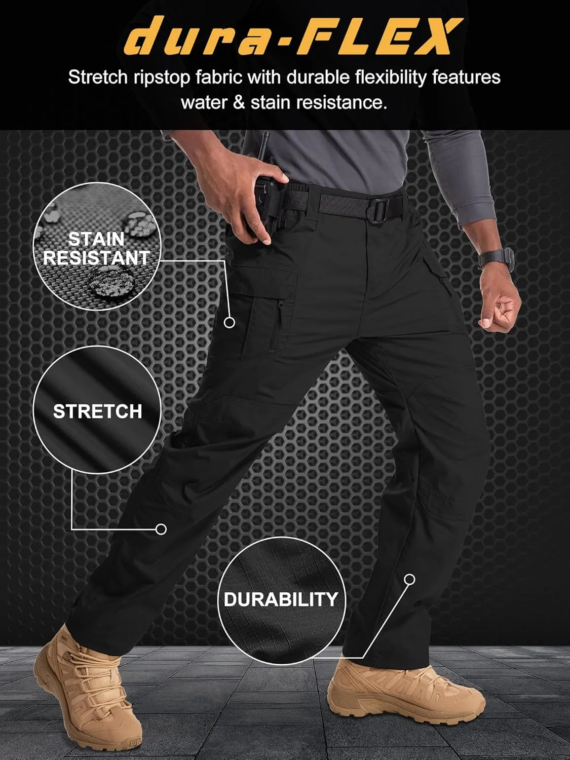 Men's Cargo Pants Ripstop Water Resistant Tactical Pants Lightweight Stretch Hiking Work Pants Outdoor Gear