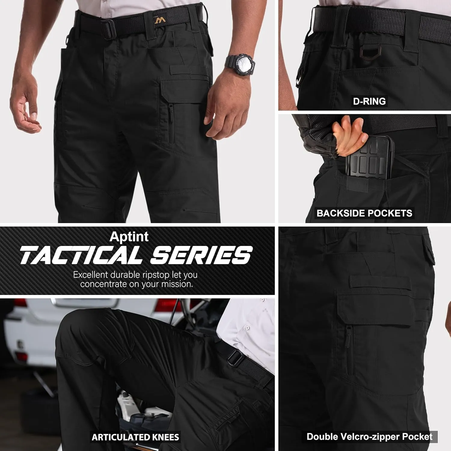 Men's Cargo Pants Ripstop Water Resistant Tactical Pants Lightweight Stretch Hiking Work Pants Outdoor Gear