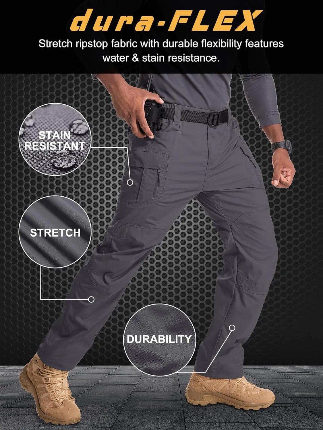 Men's Cargo Pants Ripstop Water Resistant Tactical Pants Lightweight Stretch Hiking Work Pants Outdoor Gear