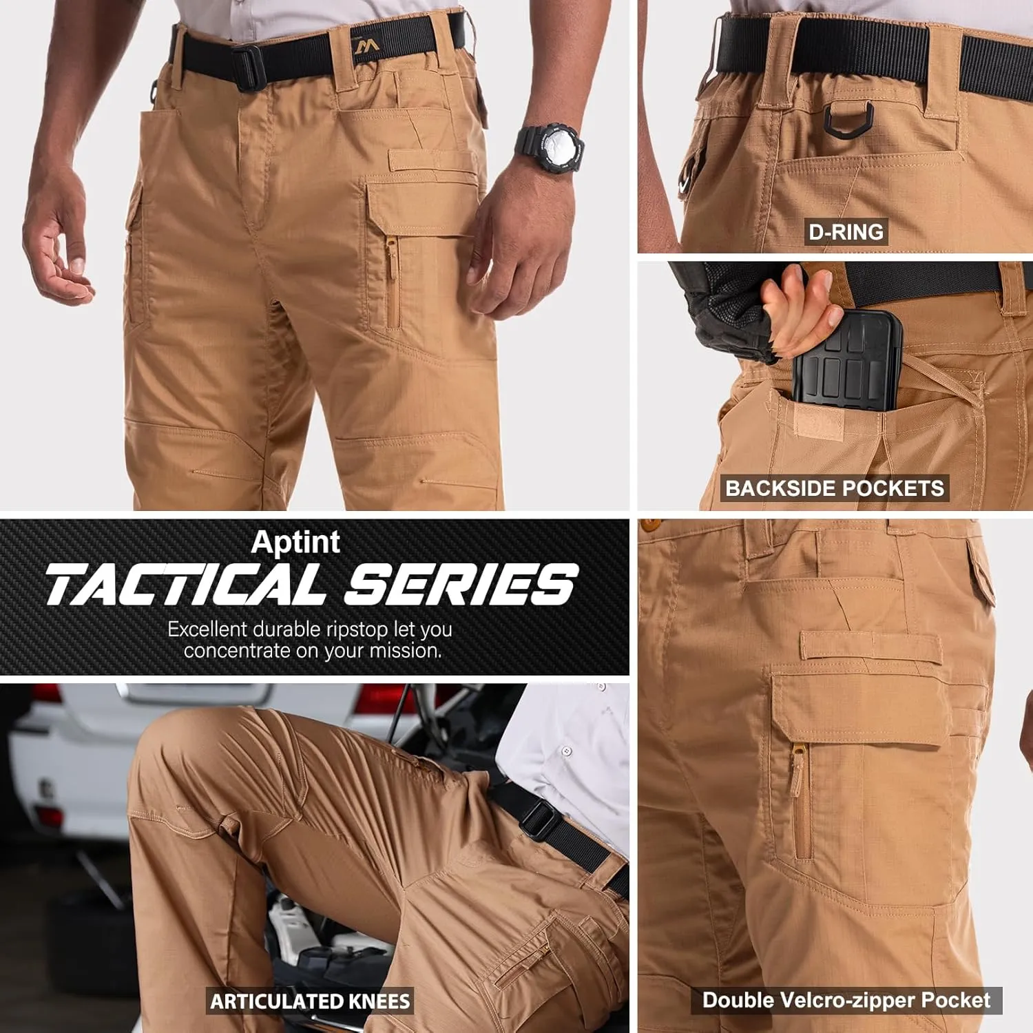 Men's Cargo Pants Ripstop Water Resistant Tactical Pants Lightweight Stretch Hiking Work Pants Outdoor Gear