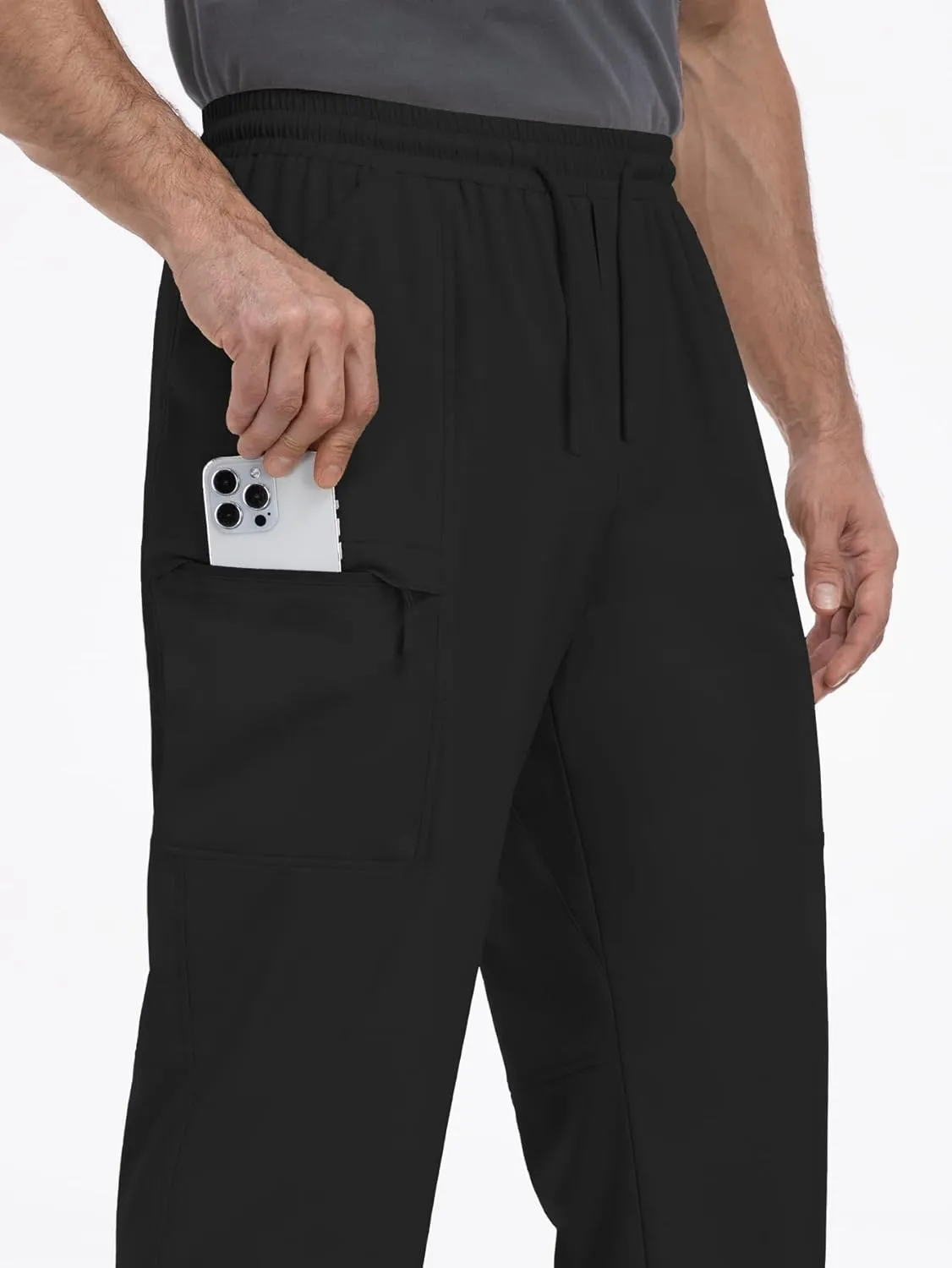 Men's Cargo Sweatpants Lightweight Stretch Joggers with 6 Pocket Loose Fit Casual Pants Hiking Workout Athletic