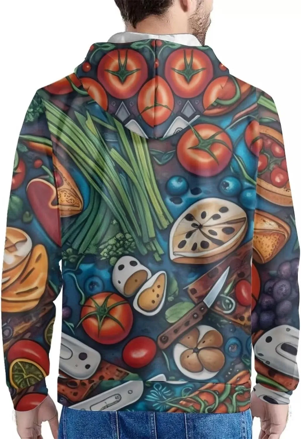Men'S Novelty Hoodie 3D Wolf Fox Hoodie For Men With Front Pocket S-6XL
