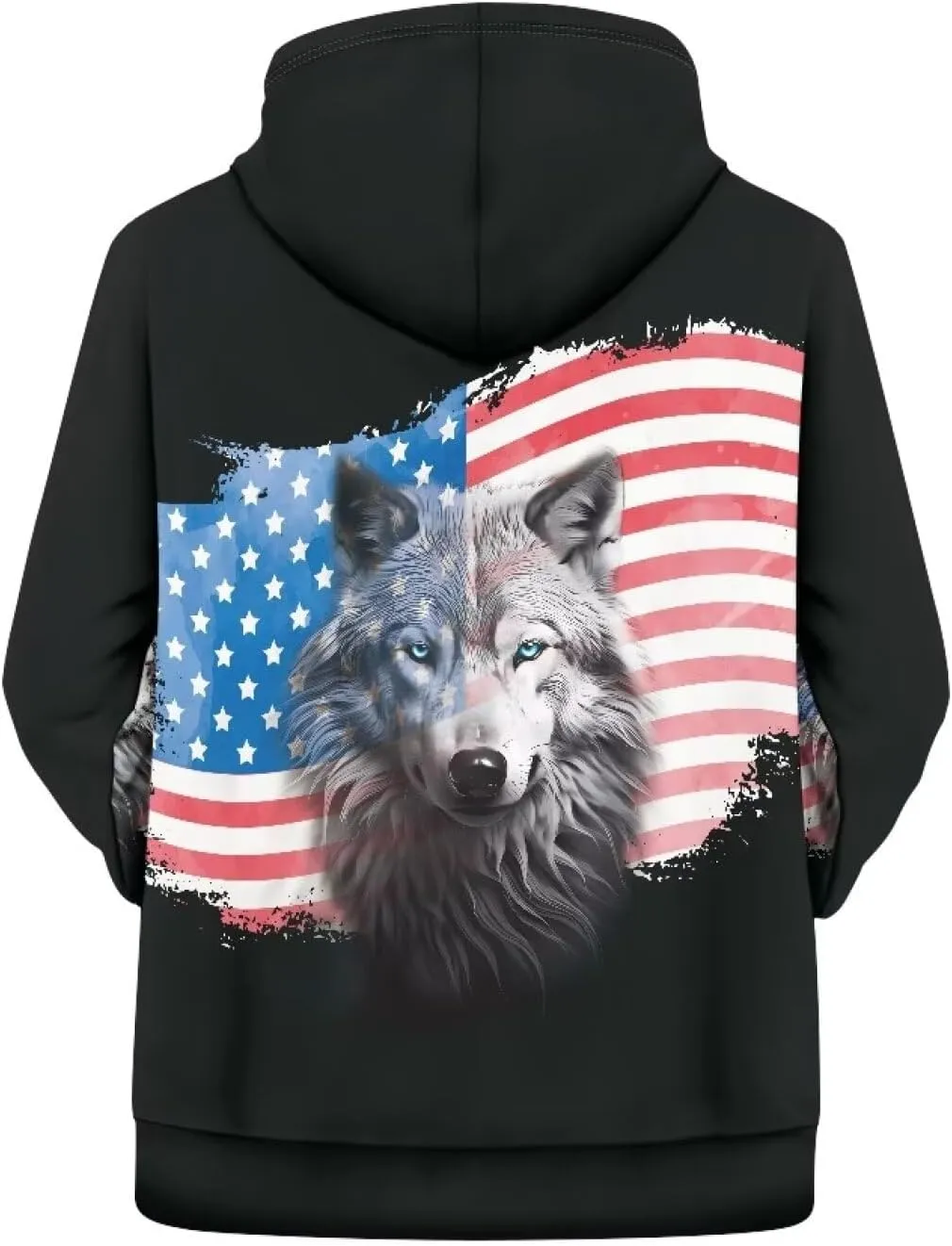 Men'S Novelty Hoodie 3D Wolf Fox Hoodie For Men With Front Pocket S-6XL