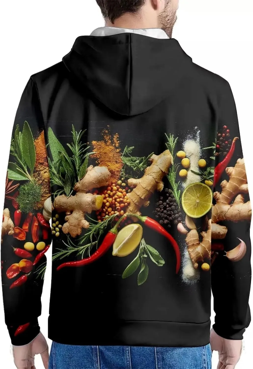 Men'S Novelty Hoodie 3D Wolf Fox Hoodie For Men With Front Pocket S-6XL