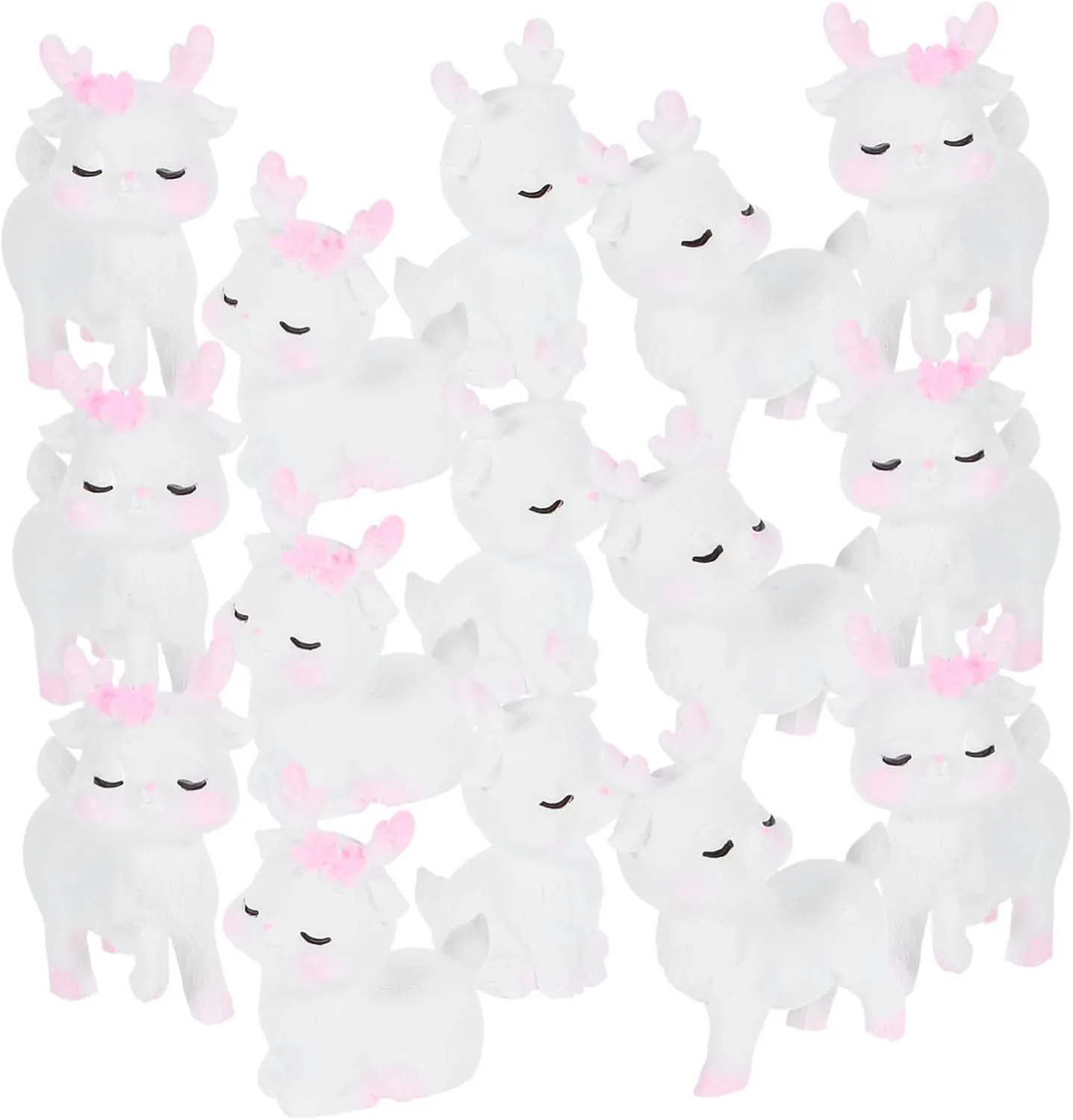 MERRYHAPY 20pcs Mini Deer Figurines Charming Resin Miniature Animals for DIY Crafts Dollhouse Garden Decor and Micro Landscape Enhancements for Creative Projects and Elegant Displays