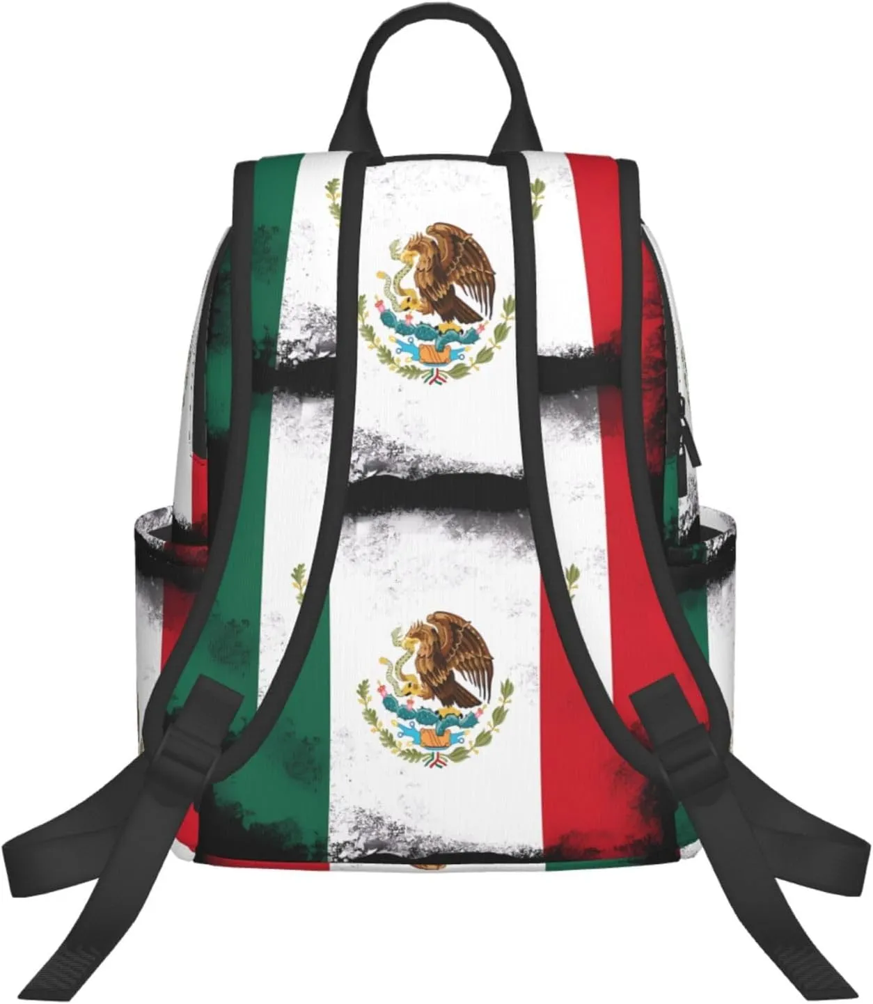 Mexico Mexican Eagle Flag Travel Backpacks Casual Laptop Backpack Sport Rucksack Large Capacity Daypack Multi-Pockets Adjustable Strap Bag for Working Hiking