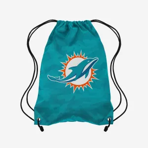 Miami Dolphins Big Logo Camo Drawstring Backpack