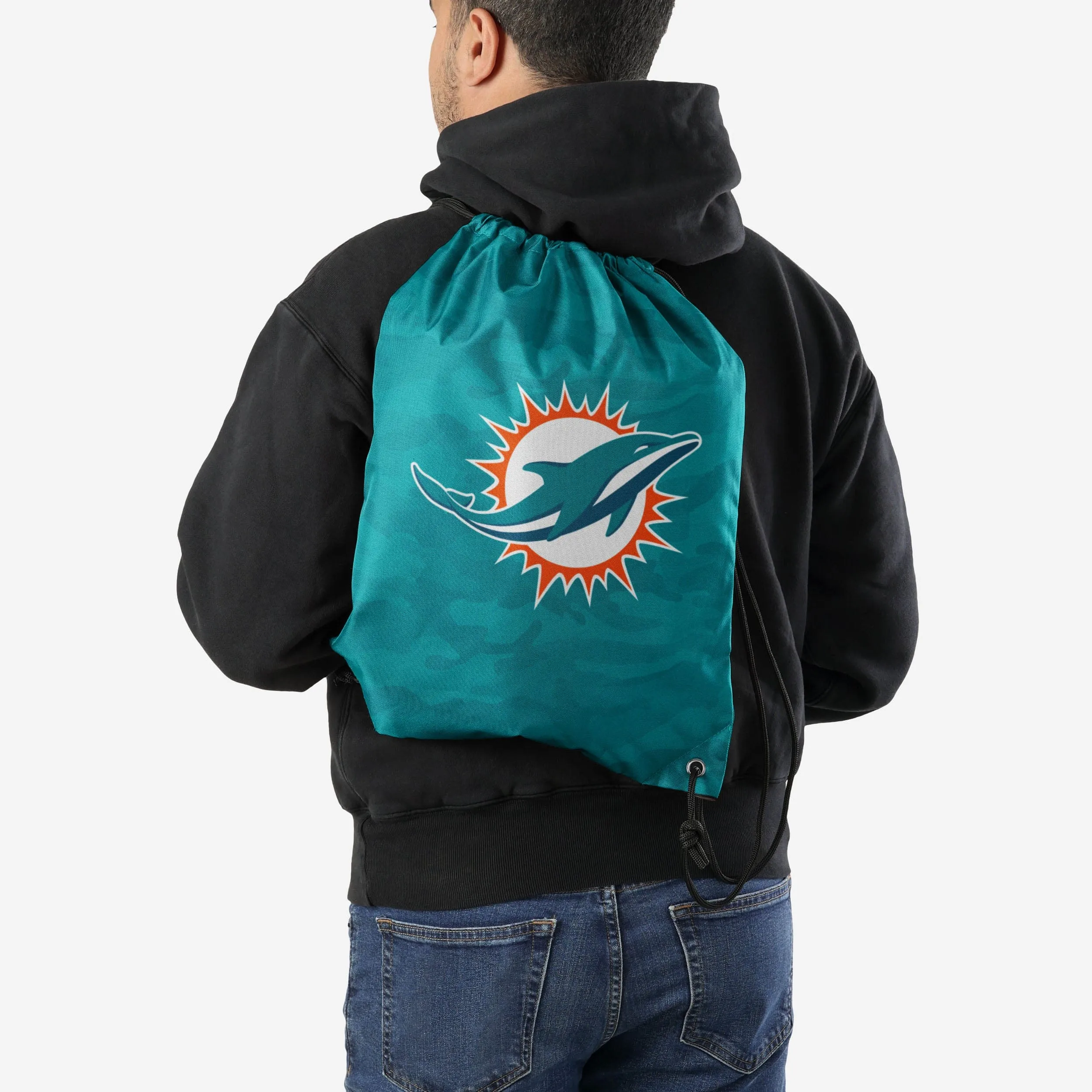 Miami Dolphins Big Logo Camo Drawstring Backpack