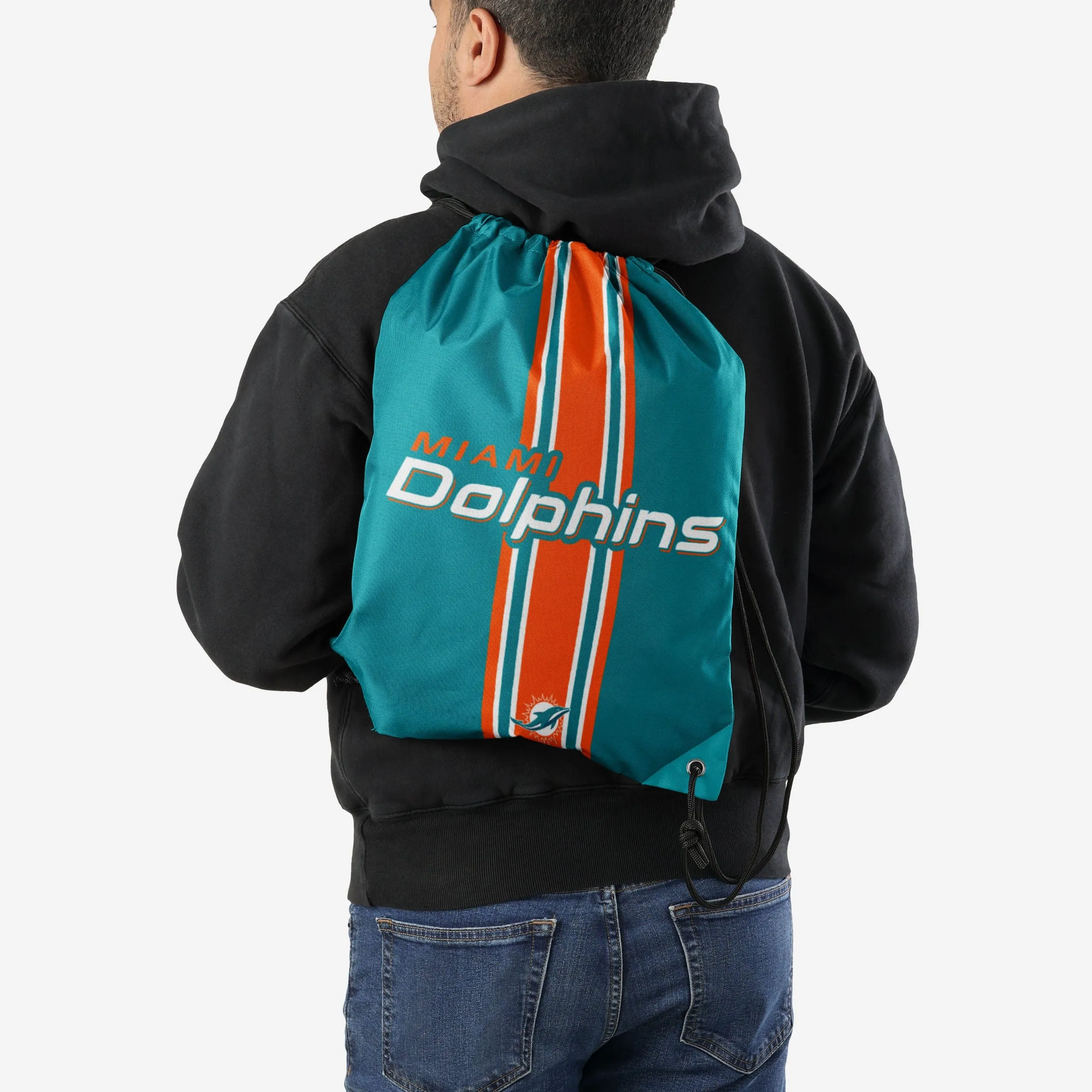 Miami Dolphins Team Stripe Wordmark Drawstring Backpack