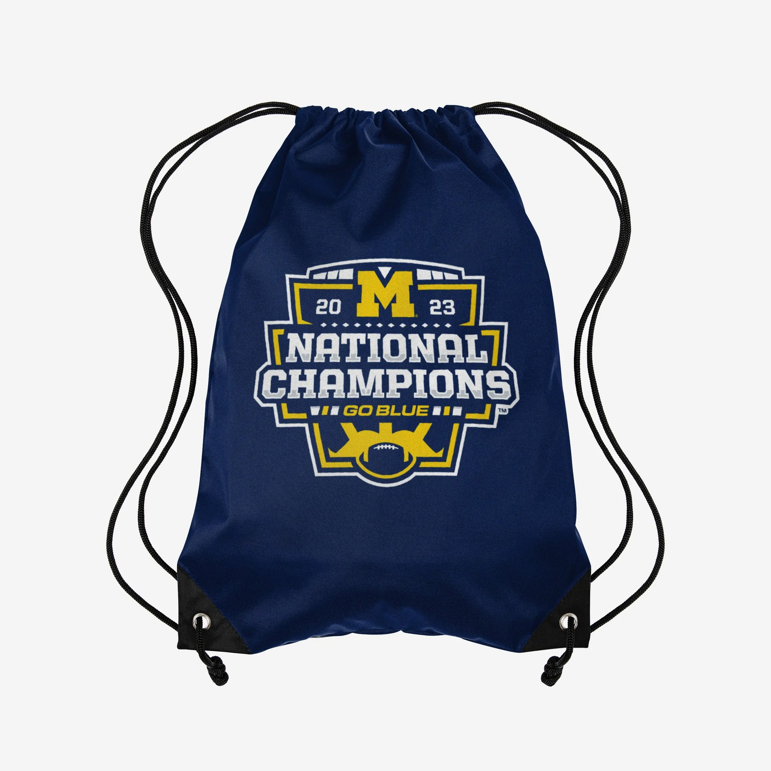 Michigan Wolverines 2023 Football National Champions Big Logo Wordmark Drawstring Backpack