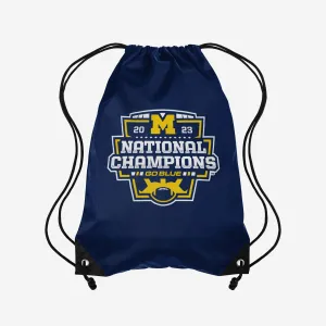 Michigan Wolverines 2023 Football National Champions Big Logo Wordmark Drawstring Backpack