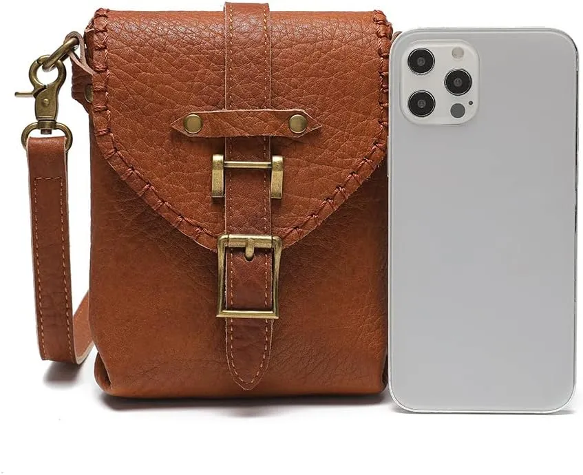 Micoklinlin Crossbody Bags for Women Genuine Leather Novelty Trendy Steampunk Phone Shoulder Bag Mens Handbag for Travel