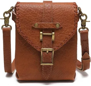Micoklinlin Crossbody Bags for Women Genuine Leather Novelty Trendy Steampunk Phone Shoulder Bag Mens Handbag for Travel
