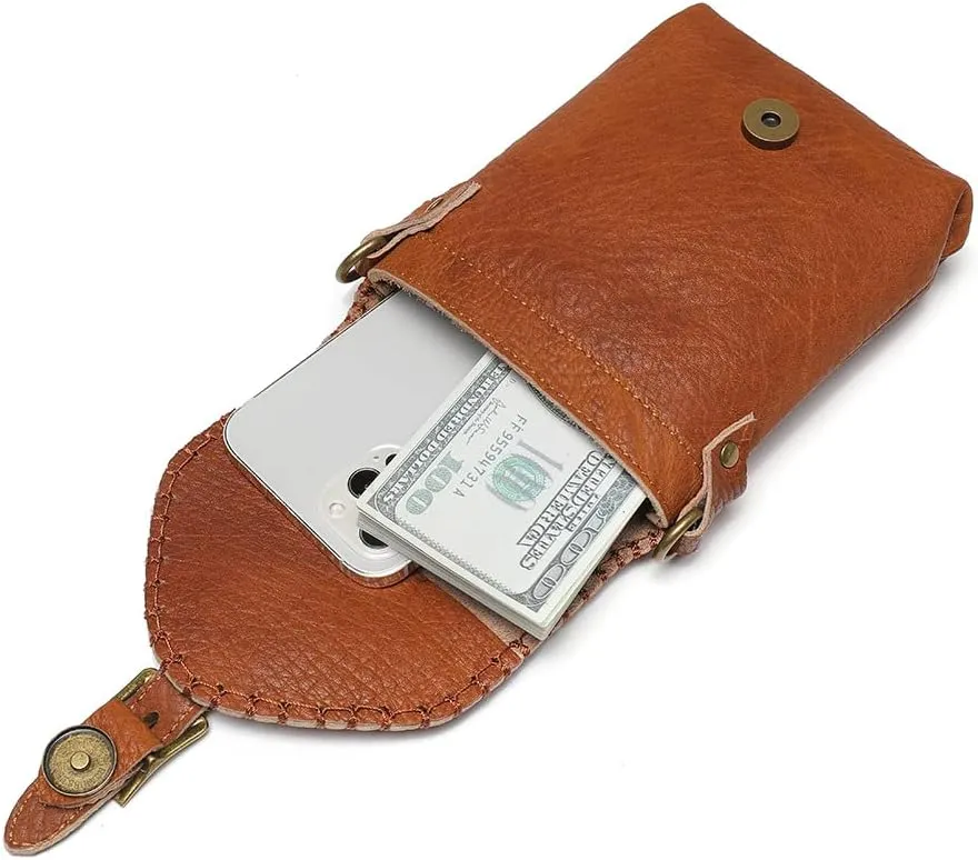Micoklinlin Crossbody Bags for Women Genuine Leather Novelty Trendy Steampunk Phone Shoulder Bag Mens Handbag for Travel