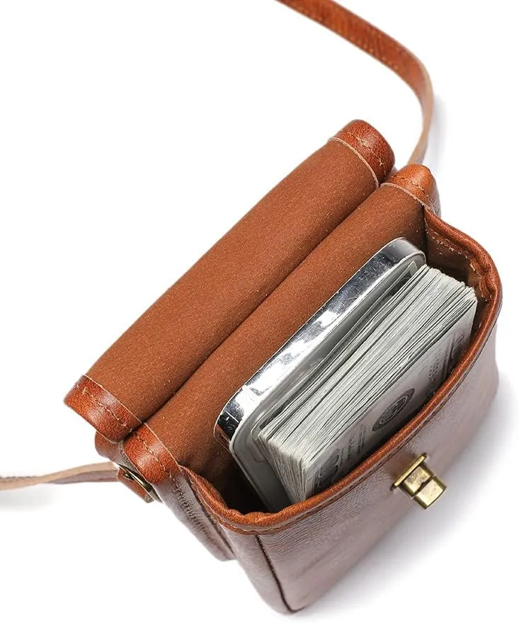 Micoklinlin Crossbody Bags for Women Genuine Leather Novelty Trendy Steampunk Phone Shoulder Bag Mens Handbag for Travel