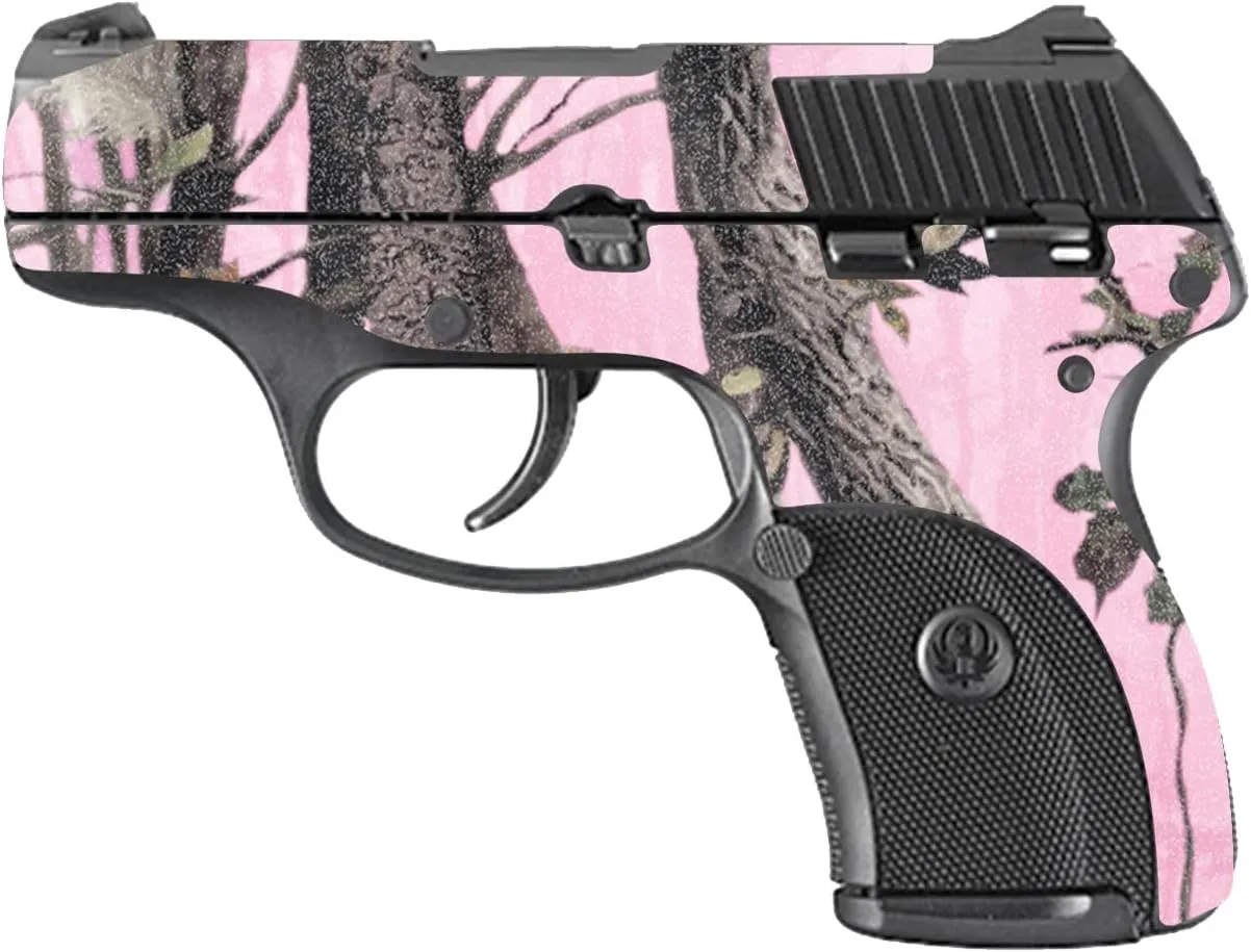 MightySkins Glossy Glitter Skin Compatible with Ruger LC9 9mm 3.12 Barrel - Pink Tree Camo | Protective, Durable High-Gloss Glitter Finish | Easy to Apply and Change Styles | Made in The USA