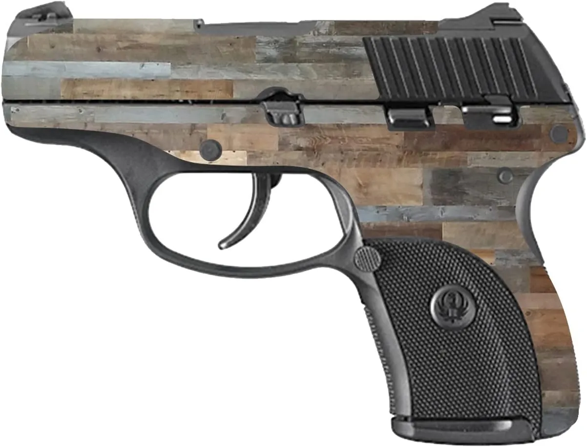 MightySkins Skin Compatible with Ruger LC9 9mm 3.12 Barrel - Gray Wood | Protective, Durable, and Unique Vinyl Decal wrap Cover | Easy to Apply, Remove, and Change Styles | Made in The USA