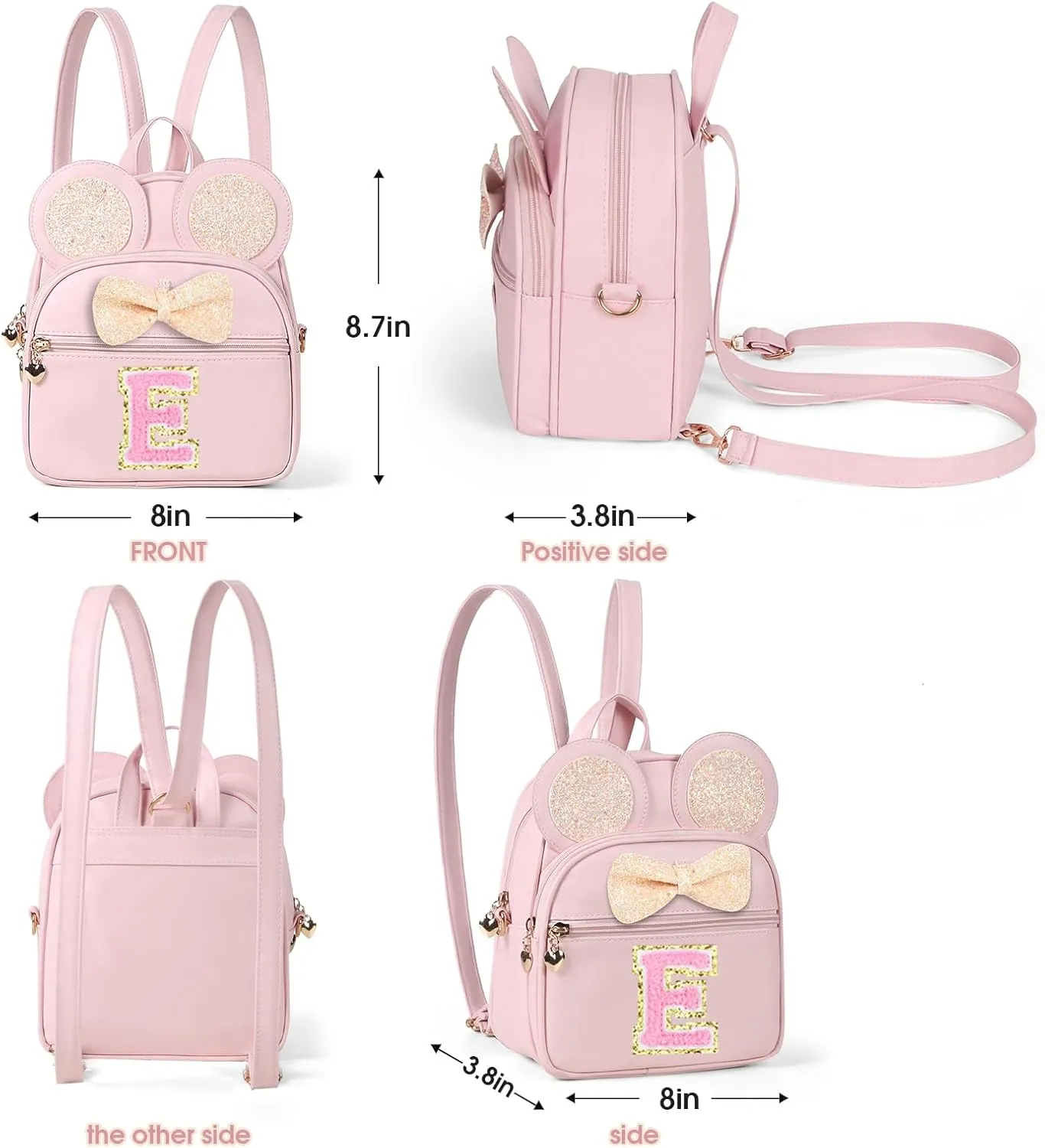 Mini Backpack for Girls Bowknot, Cute Leather Backpack Toddler Purse Birthday Gifts for Kids Girls