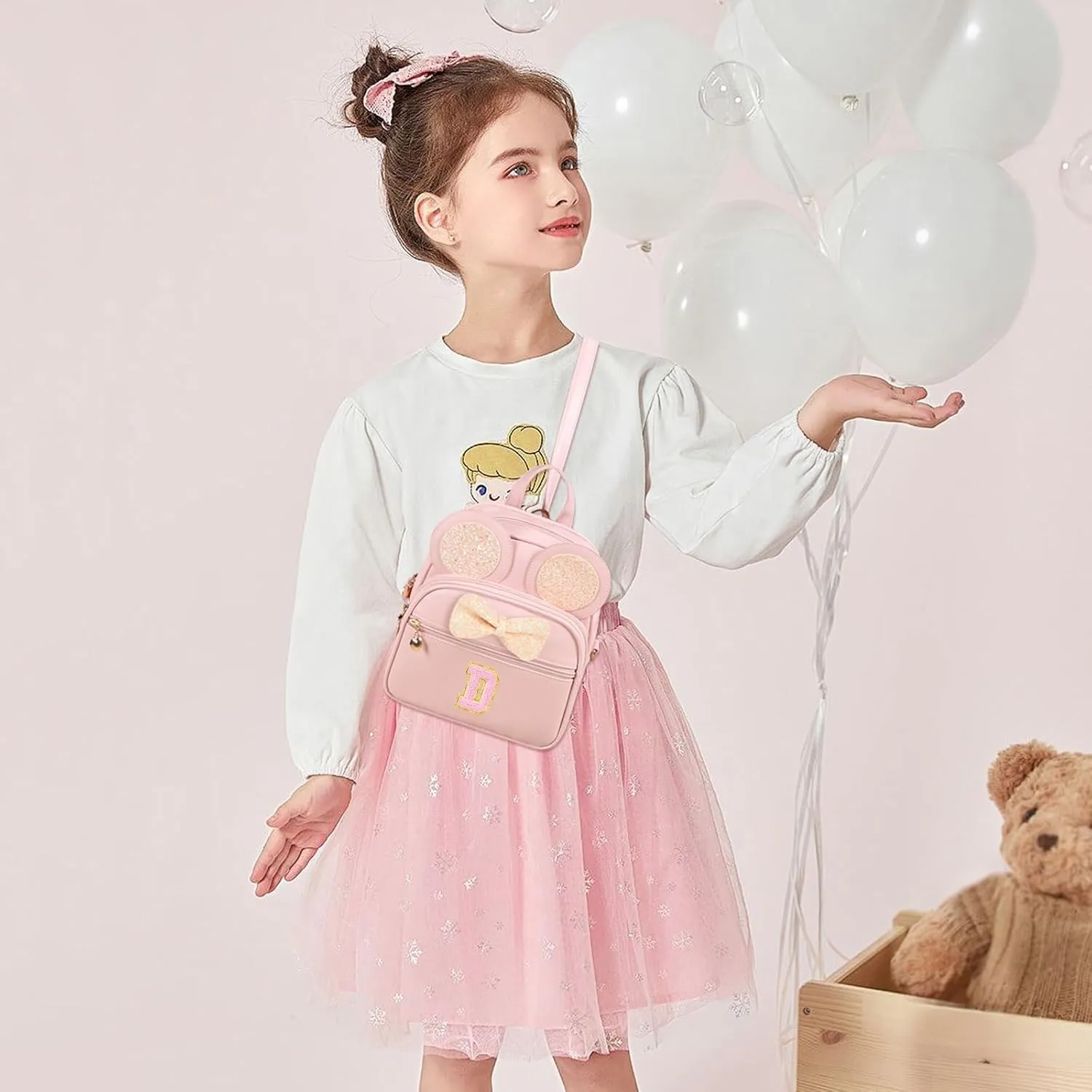 Mini Backpack for Girls Bowknot, Cute Leather Backpack Toddler Purse Birthday Gifts for Kids Girls