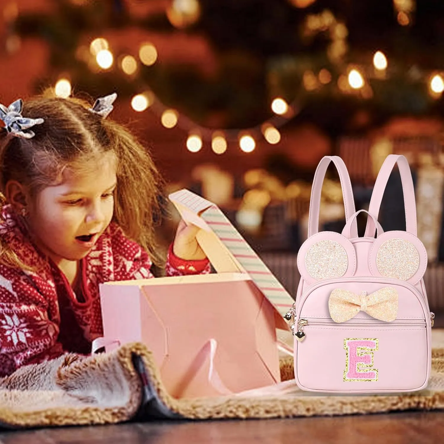 Mini Backpack for Girls Bowknot, Cute Leather Backpack Toddler Purse Birthday Gifts for Kids Girls