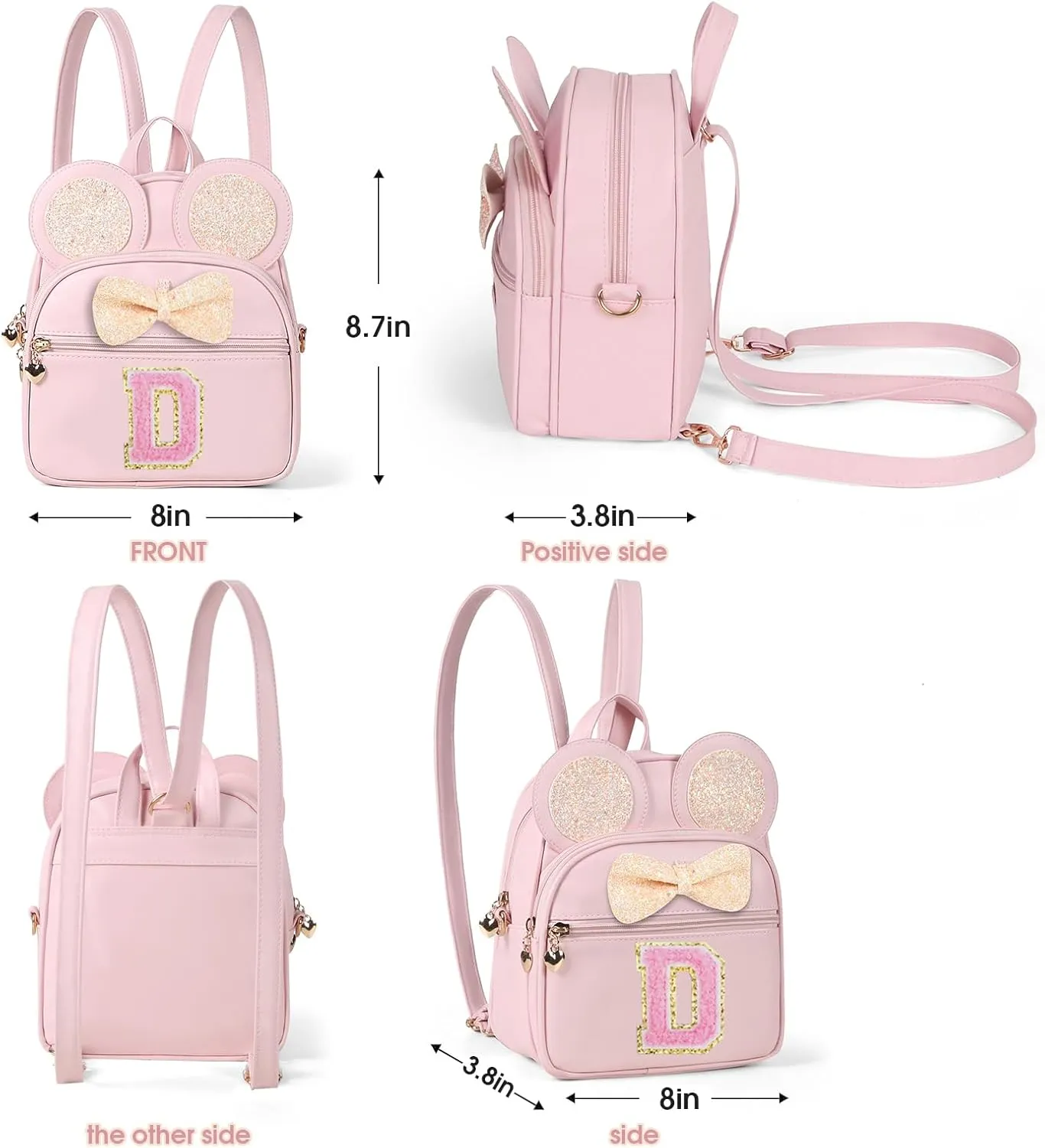 Mini Backpack for Girls Bowknot, Cute Leather Backpack Toddler Purse Birthday Gifts for Kids Girls