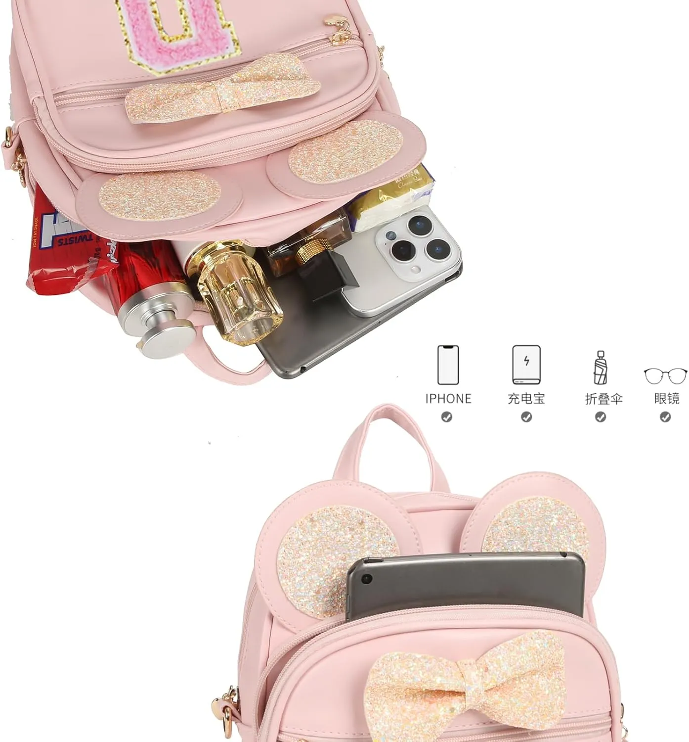 Mini Backpack for Girls Bowknot, Cute Leather Backpack Toddler Purse Birthday Gifts for Kids Girls