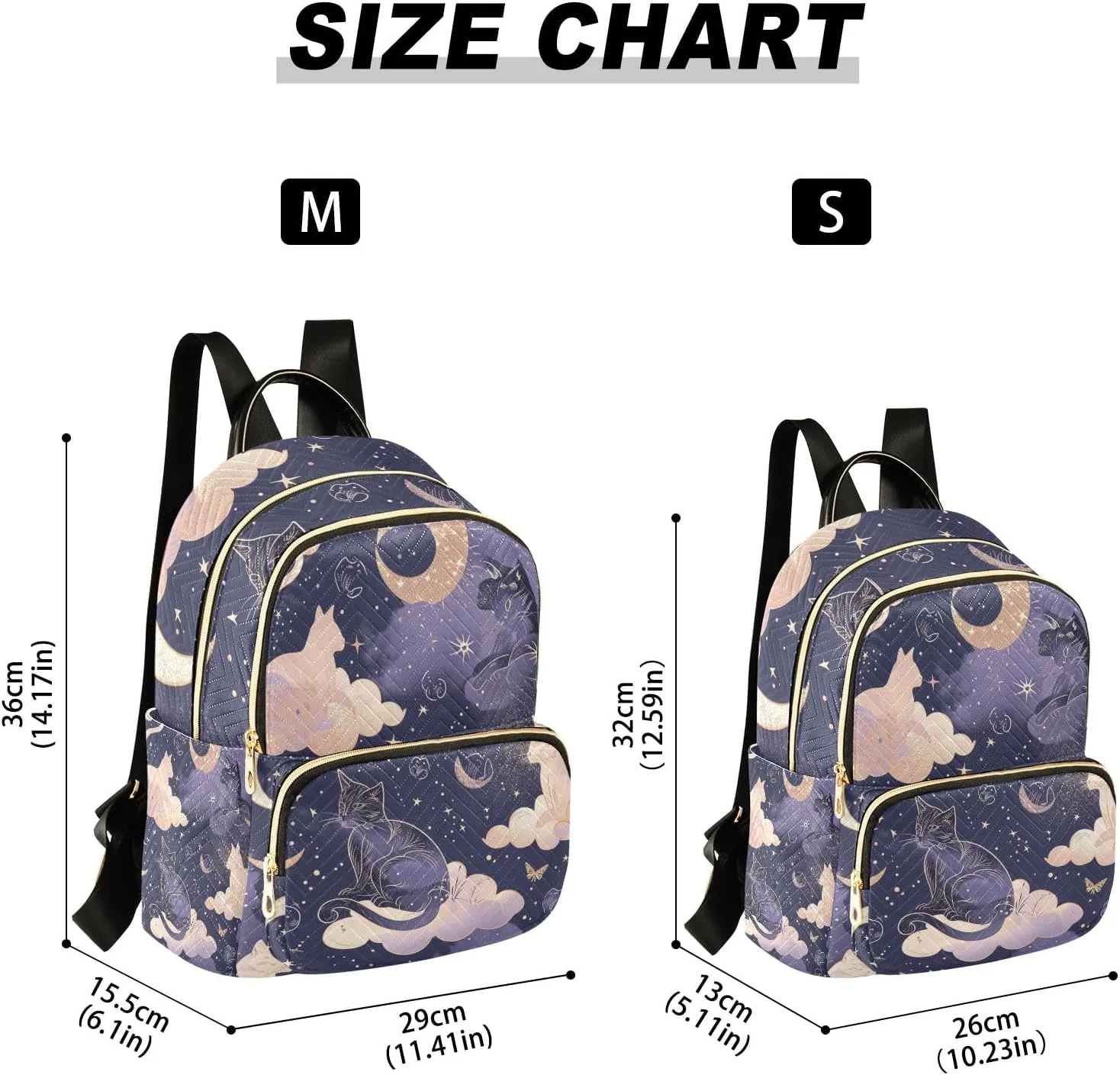Mini Backpack Purse for Women, Galaxy Cat Travel Bag Casual Daypack Shoulder Bag