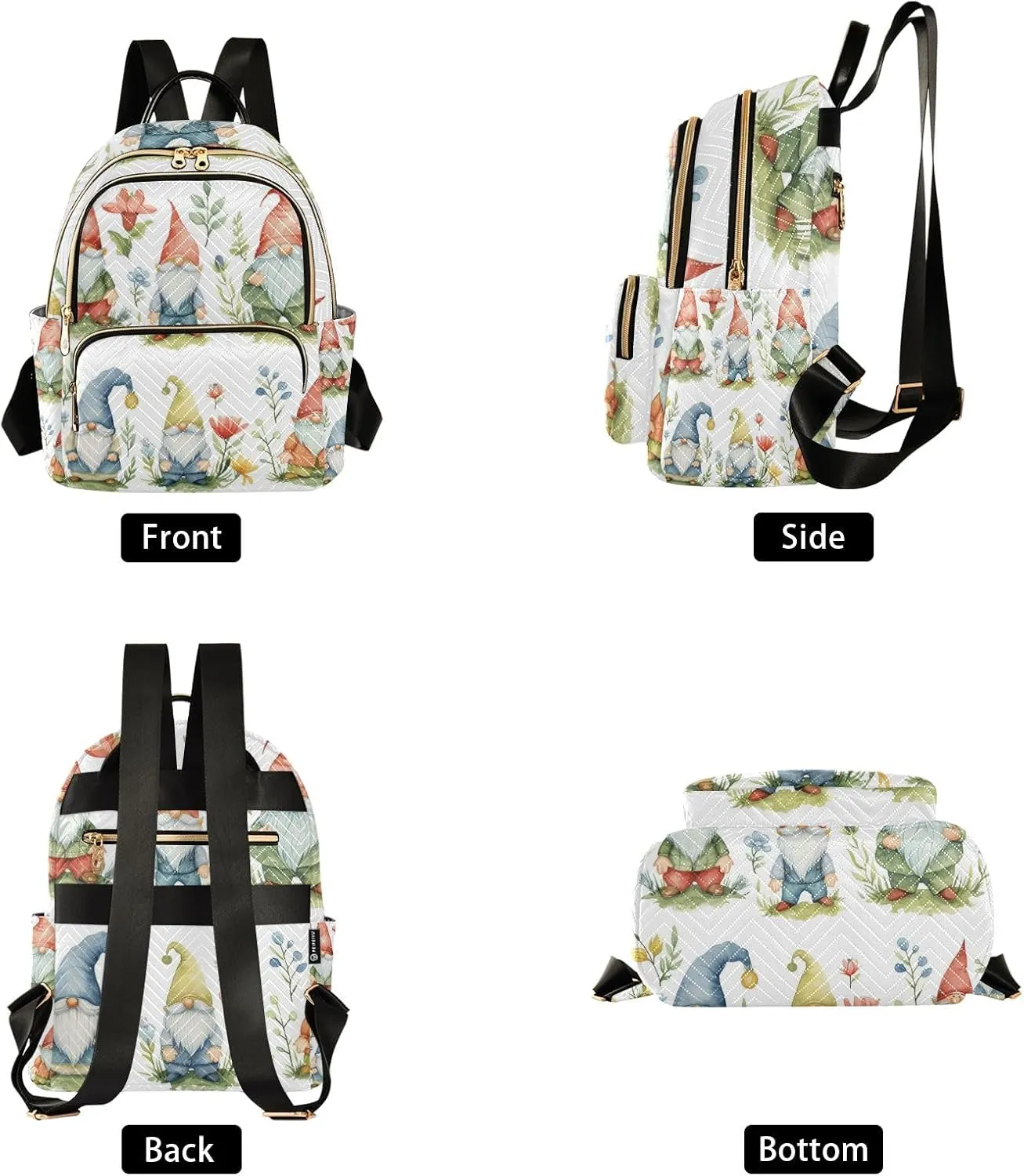 Mini Backpack Purse for Women, Plants Dwarf Travel Bag Casual Daypack Shoulder Bag