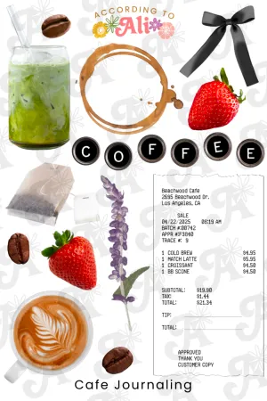 Mini Cafe Journaling Sticker Sheet