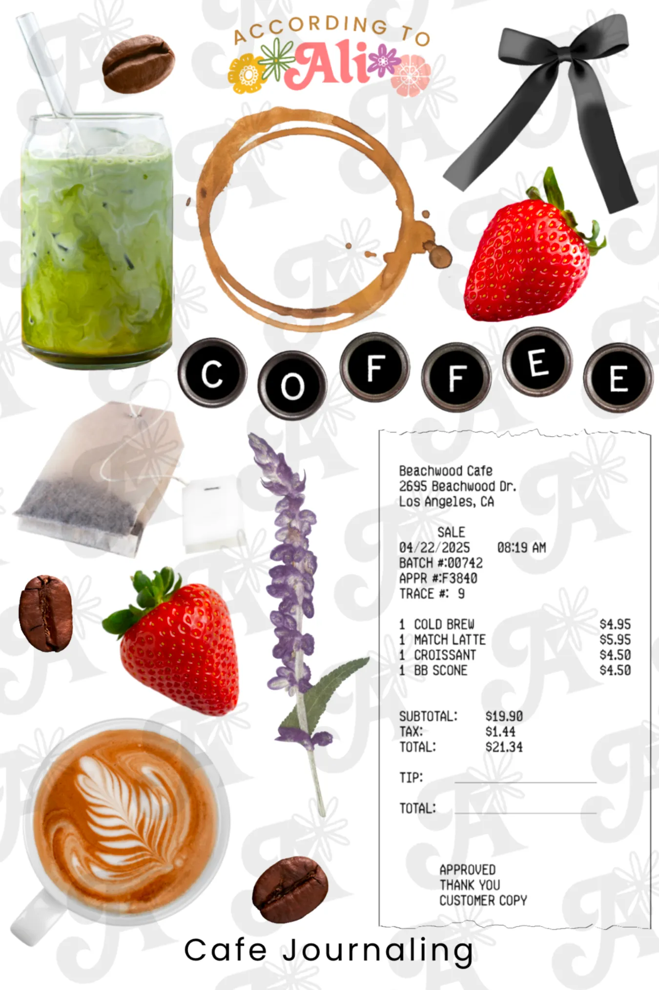 Mini Cafe Journaling Sticker Sheet